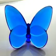 Baccarat Clear Irise Clea Lucky Butterfly From Japan Excellent Condition Blue
