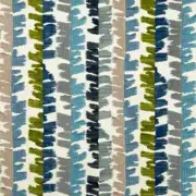 Groundworks Embroidered Velvet Stripe Fabric- Fractal Velvet Blue Green 0.55 yds