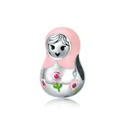 Charm for Jewelry Russian Dolls Charm Bracelet Silver plating Valentines Day Gift