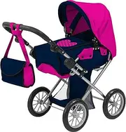 Heart Doll's Combination Pram Blue/Magenta