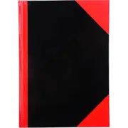 Black And Red Notebook Casebound Ruled Gloss Cover 100 Leaf A7