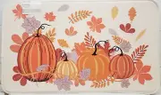 MEMORY FOAM CUSHIONED BATH MAT(18x30")FALL THEME,PUMPKINS & LEAVES,Harvest Homes
