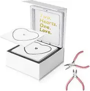 Permanent Bracelet Kit Forever Bracelet Making for Couples Gift Friendship Bracelets DIY Locked Bracelet Valentine's Day Jewelry Gift Black and Silver