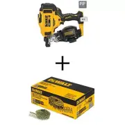 DEWALT Roofing Nailer 20V Cordless w/ Galvanized Coil Roofing Nails (7,200 Pack)
