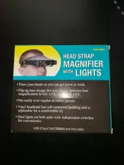 MAGNIFIER HEAD STRAP Hobby Tool Lights Multi X Magnification Stamps Coins I