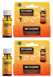 2 Bottle BETADINE Clear Liquid Bandage 8g For Wound & Cut Water Proof Exp Ship