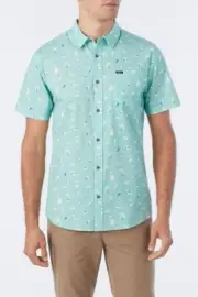 O'Neill - Men's Quiver Stretch Modern SS Shirt - Aqua Wash - NWT - Size XL