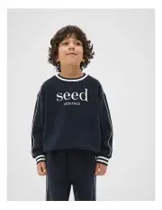 [Seed Heritage] Core Logo Sweat in Blue