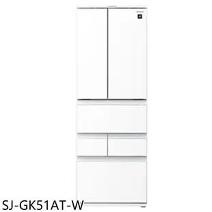 SHARP夏普 504公升自動除菌離子六門白冰箱(含標準安裝)(7-11 5000元)【SJ-GK51AT-W】