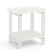 2-Tier Outdoor Side Table, 16" Adirondack Small Side Table All Weather White