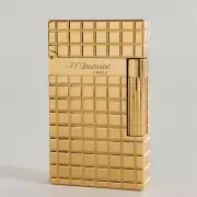 JTDunant Plaid Silver Lighter Ping Sound Butane Refillable for Smoking Cigarette