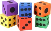 Foam Dice Set, 1.5 Inch Large Assorted Colorful Foam Dice Cubes with Number Dots