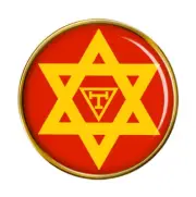 Triple Tau Star of David Masonic Pin Badge