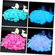 FUNOMOCYA 100pcs Luminous Pebble Stones Glow in The Dark Gravel for Decorative Aquarium Set