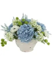 Creative Displays Hydrangeas, Viburnum & Astilbe Arranged in Ceramic Vase