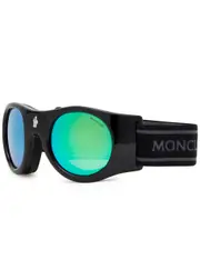 Moncler Round-frame Mirrored ski Goggles - Black Other ONE SIZE