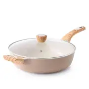 Ceramic Nonstick Frying Pan Skillet with Lid 12 Inch Large Deep Frying Pan 5 ...