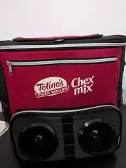 New Red Totino’s Pizza Rolls Chex Mix Koozie Cooler Bag Tote with Speakers
