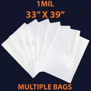 1Mil, 33" X 39" | LDPE Clear Flat Poly Bags, Flexible & Durable | Multiple Bags