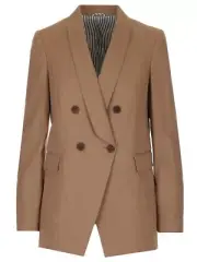 Brunello Cucinelli Women’s Beige Double Breasted Tailored Blazer - Size 42