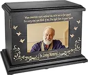DGDCDV Cremation Memorial Urns for Human Ashes Adult Male Female, Wooden Picture Frame Urns Box and Casket for Ashes Men Women Child, Large Burial Funeral Urns for Ashes (Black)