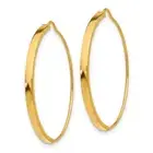 Designs by Nathan | 14k Y Gold Shiny Sq Edge Endless Hoop Earrings | 1.7x27.2mm