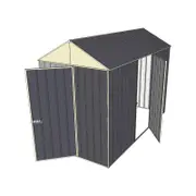 Build-a-Shed 1.5 x 3.0 x 2.3m Front Gable Dual Single Hinged Door Narrow Shed - Grey