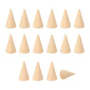 Wood Cone Ring Holder, 16 Pcs Finger Jewelry Display Stand, Wood Color (50x29mm)