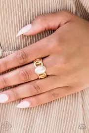 Glamified Glam Gold Ring Paparazzi New