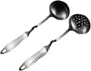 Soup Ladle 304 Stainless Steel Spoon Colander Hot Pot Ladles Long Curved Public Food Scoop Strainer Kitchen Things All for Cooking Bowl ladle