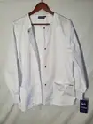 Sivvan Scrubs for Women - Front Snap Warm - Up Jacket Medium White