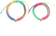 [Generic] First Day of School Bracelets for Mom and Daughter, Back to School Kindergarten Bracelet Mommy and Me Matching Heart Bracelets Matching Heart Wish Adjustable Bracelets Stuff