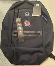 Ogio 12" Shadow Core Flux 220 Backpack, Navy NWT With Hibiscus Flower Embroidery