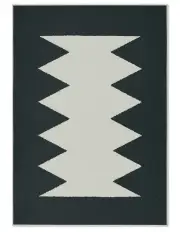 [Double Rugs] Jag Washable Cotton Feel Area Rug in White/Black