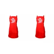 2x Annabel Trends Cotton Screen Print Kitchen Apron 60x80cm Oh What Fun Red