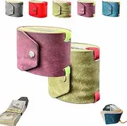 [Generic] The Cash Wrap Wallet, Leather Money Wallet Organizer, Handy Purse Bands with Magnetic Clasp, Handmade Leather Wallet, Small Compact Luxury Pocket Wallet 1 to 99 Bills (2 PCS F)