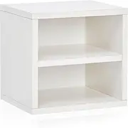 Way Basics Modular Connect Cube Cubby Storage, Stackable Closet Organizer Display Shelf (Tool-Free Assembly and Uniquely Crafted from Sustainable Non Toxic zBoard Paperboard), White, 13.4"x12.6"x11.2"