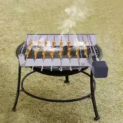 Electric BBQ Skewer Turner Rotated Grilling Rack Shish Kabob Set with 10 Skewers