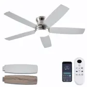 48Inch Flush Mount Ceiling Fans with Lights and Remote/App Control, Reversibl...