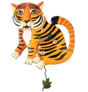 ✿ New ALLEN DESIGNS Wall Clock WILD TIGER Animal Swing Pendulum Room Home Decor