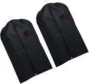 Cabilock 2pcs Clothes Dust Covers for Suits and Dresses Water Resistant Clothing Protector Bags Storage for Home and Travel for Long Term Garment Protection Black