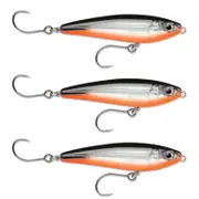 3x Rapala 7cm Saltwater X Rap SubWalk Walk the Dog Bait Fish Lures - Red Belly