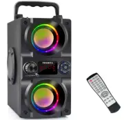 Altavoz Bocinas Bluetooth Para Fiestas Con Luces Colores Radio FM Inalambrica