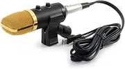 Kisangel Condenser Microphone with Built in Reverb for Home Recording Streaming Voice Over Black