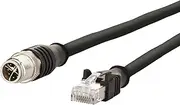 Connection Cable M12 ST-RJ45 ST 4-Pin X-Coded Black 10 m
