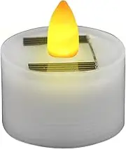 Solar Candles - Sun Powered Teacandles | Reusable Flameless Outdoor Lights, Rechargeable Dusk to Dawn Lighting Sensor Waterproof Flameless Flicker for Long Lasting Illumination Garden Home Decor