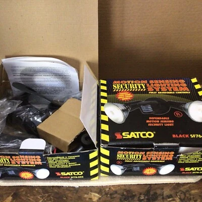 2 Satco Two Light Outdoor Security Flood Light with Motion Sensor SF76-503 NIB