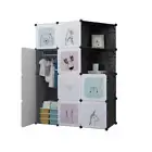 NNEAGS 10 Cubes Black Portable Wardrobe Divide-Grid Modular Storage Organiser Fo