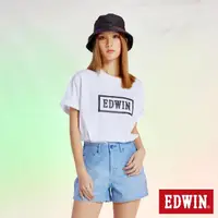 在飛比找momo購物網優惠-【EDWIN】男裝 方框 LOGO短袖T恤(白色)