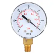 Vacuum Gauge -1-0Bar -30-0inHg 1/8 BSPT Bottom Connection For Air Water